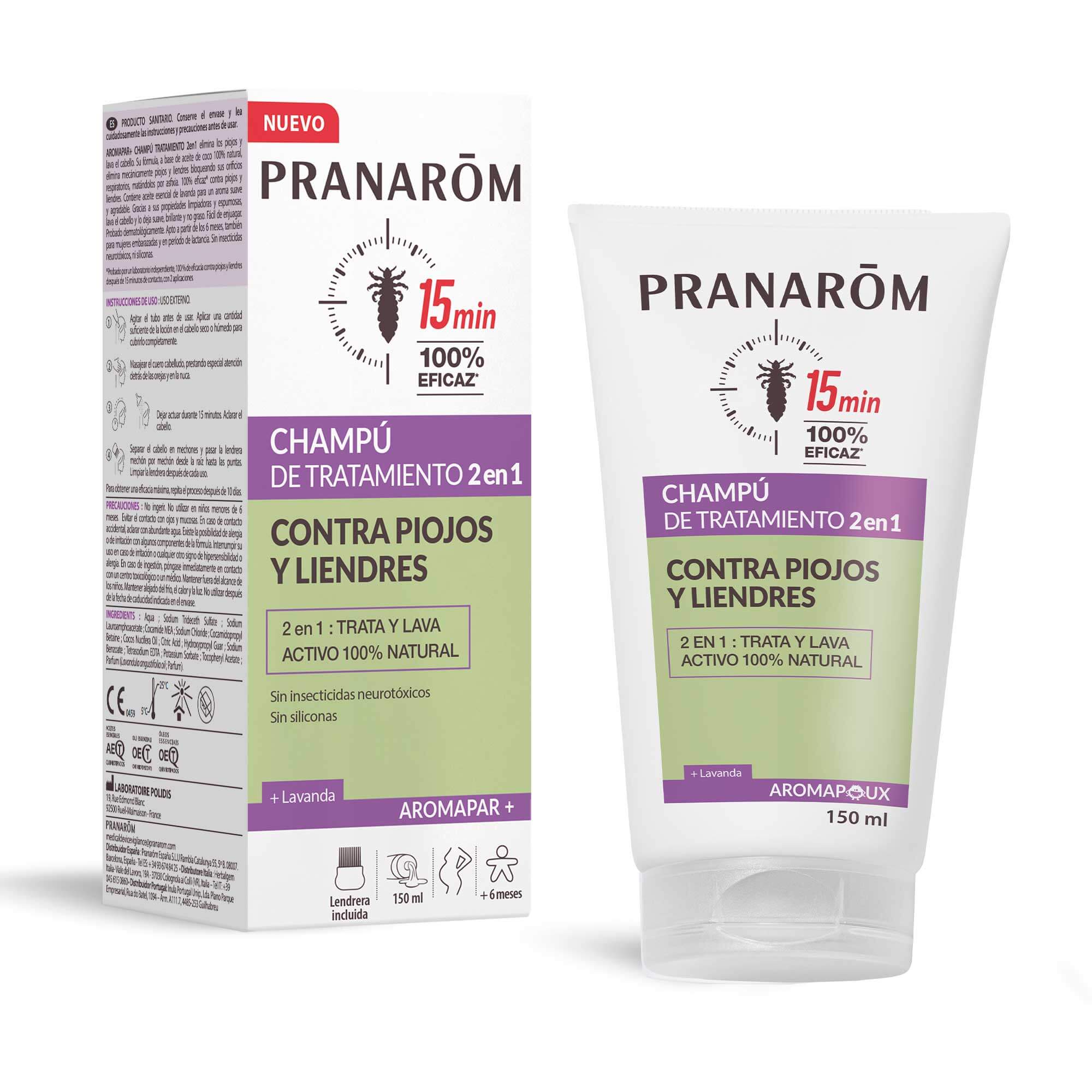 Champú de tratamiento 2 en 1 para piojos y liendres - Dispositivo médico