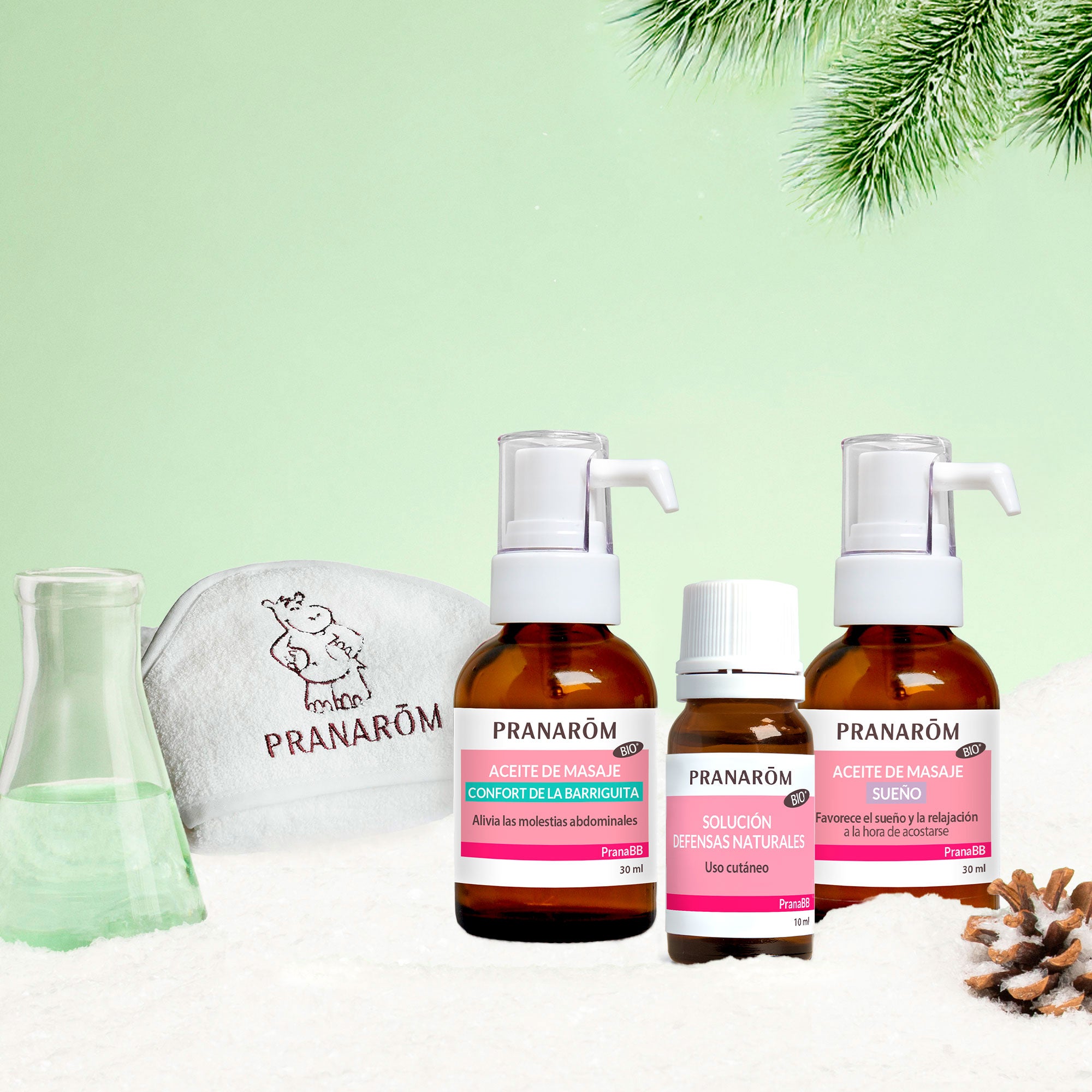 Dúo PranaBB Bebé calmado - capa de baño de regalo