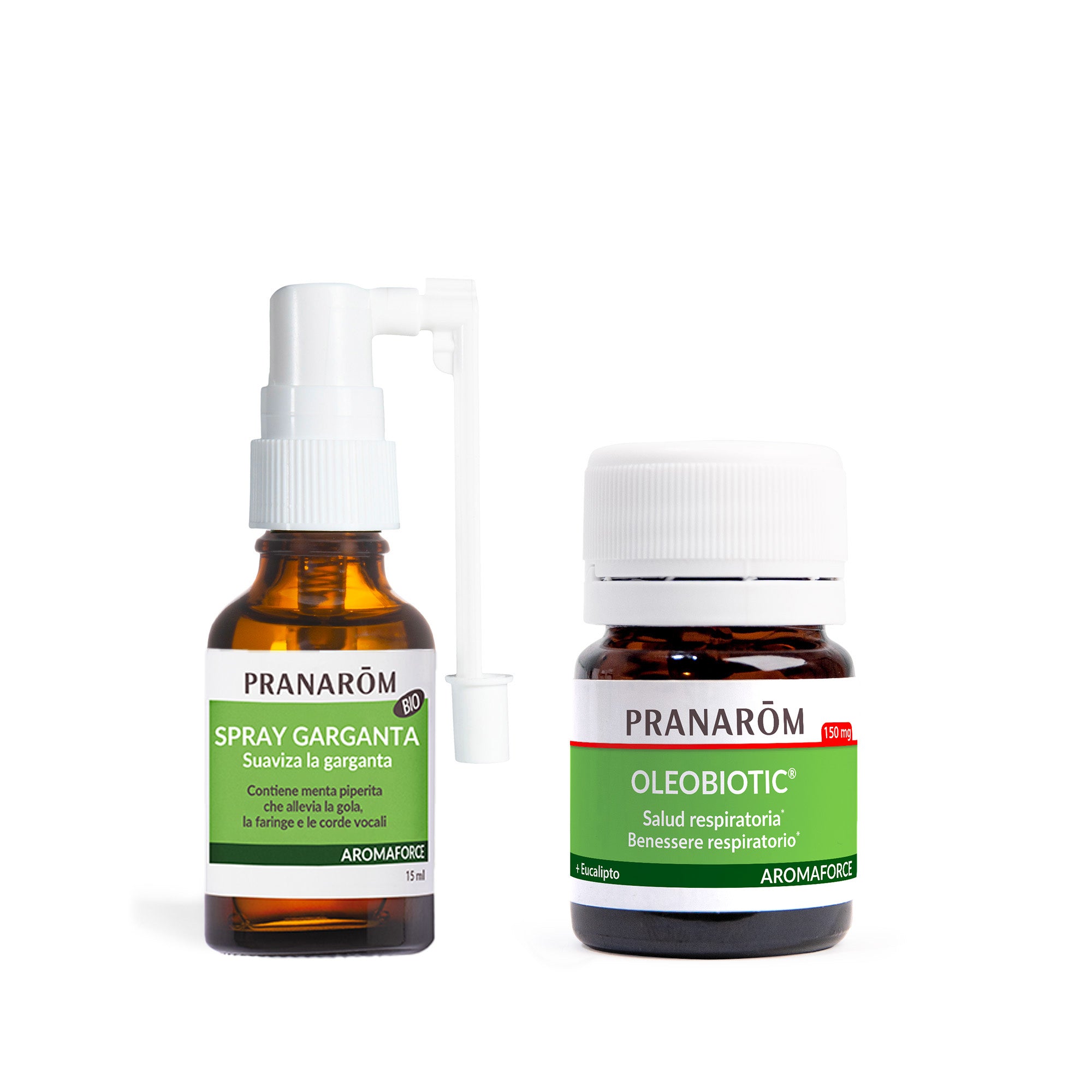 Pack dúo garganta calmada: spray para la garganta + Oleobiotic® salud respiratoria